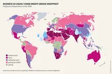 Wasseratlas Infografik: Business as usual? Dann droht große Knappheit Prognose zu Wasserstress im Jahr 2050