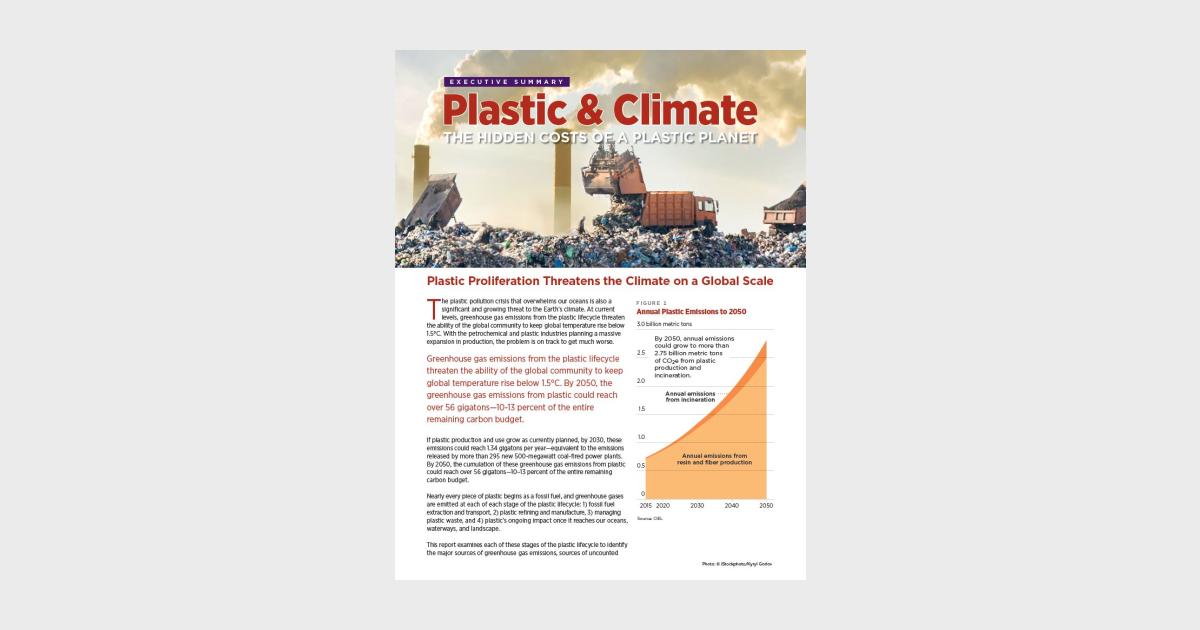 Plastic and Climate: The Hidden Costs of a Plastic Planet - Center for  International Environmental Law
