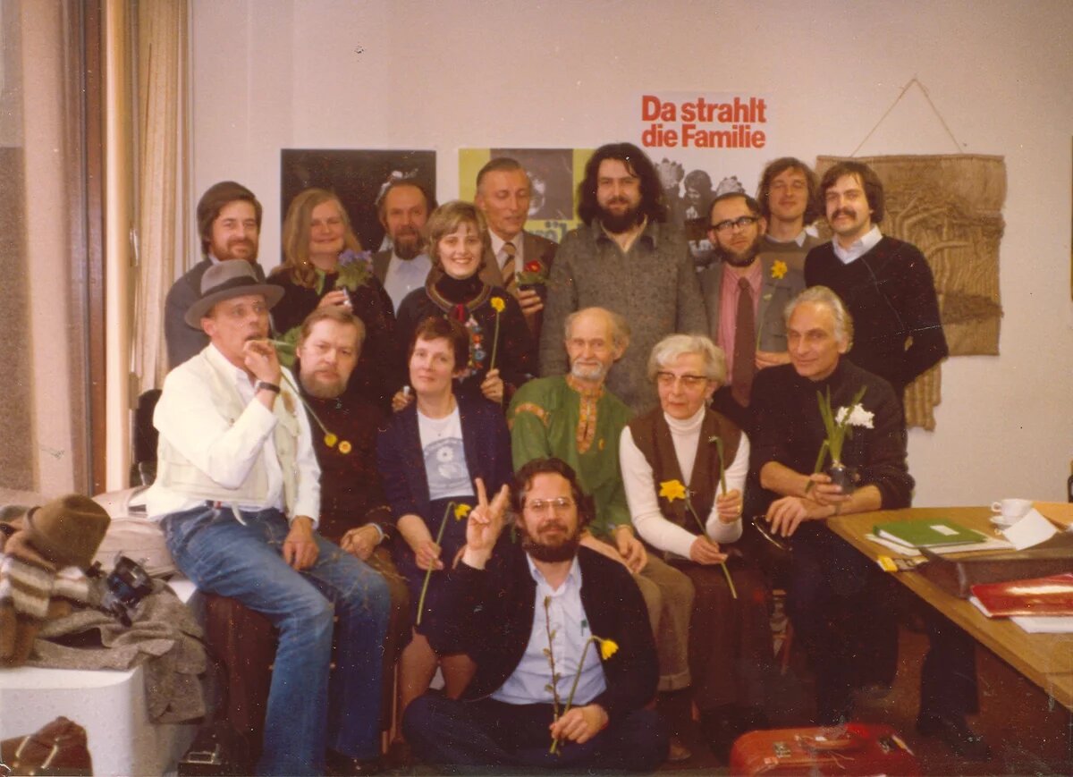 Gruppenfoto während der gemeinsamen Pressekonferenz am 03. April 1979