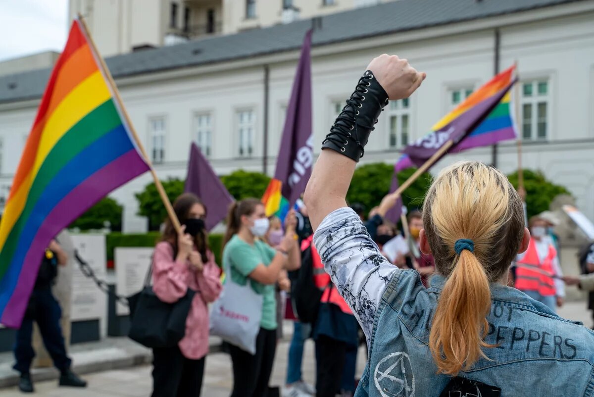 Protest vor dem Präsidentenpalast in Warschau, 10.07.2020 