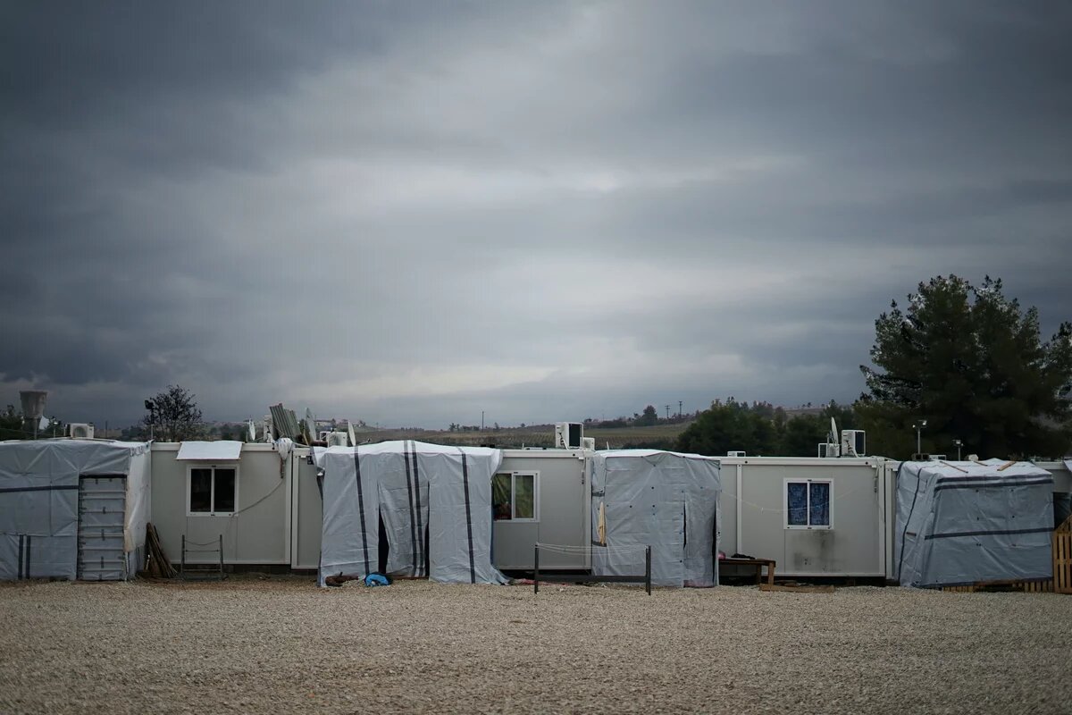 Zelte eines syrischen Flüchtlingslagers in den Außenbezirken von Athen.