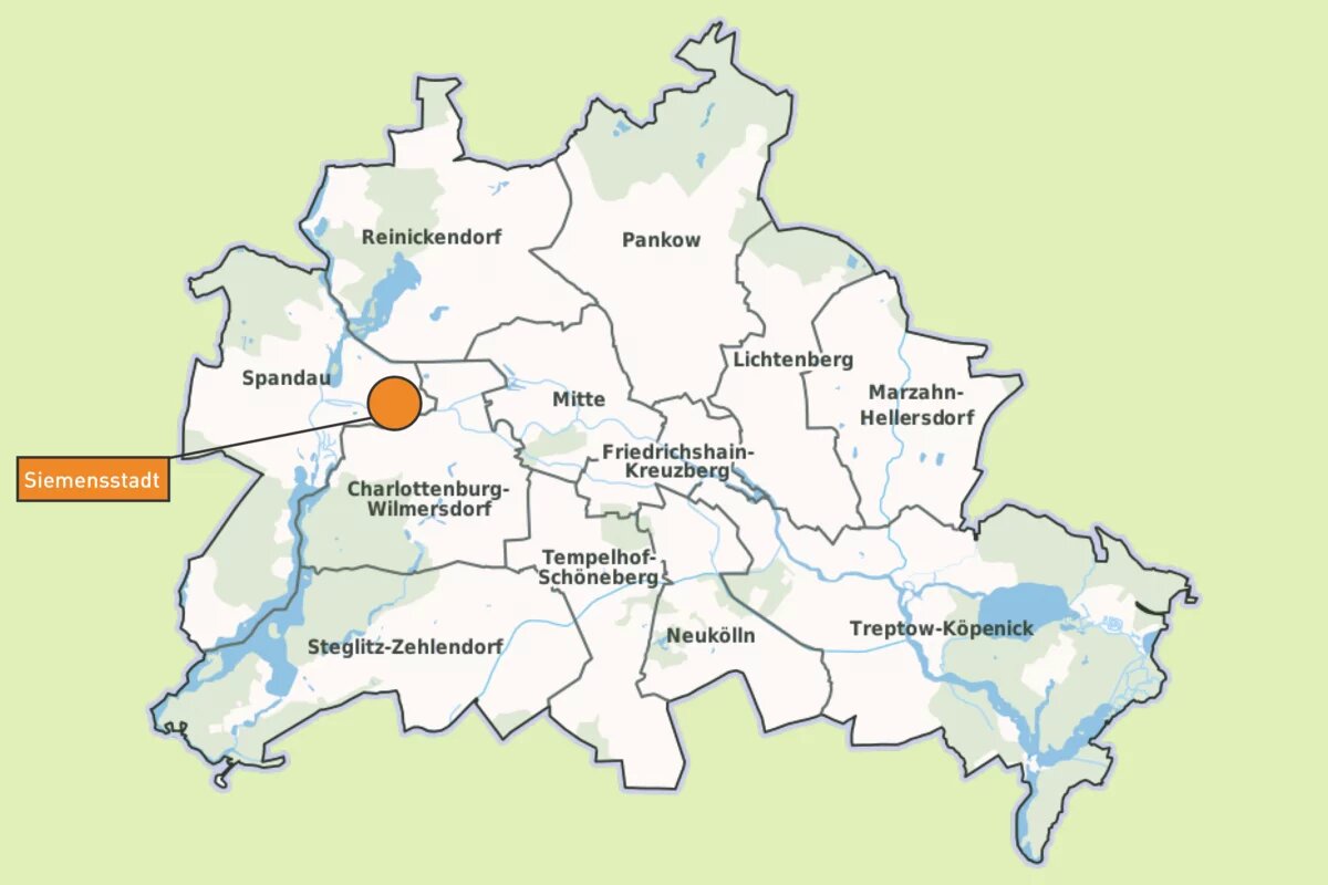 Karte von Berlin Quartier Siemensstadt