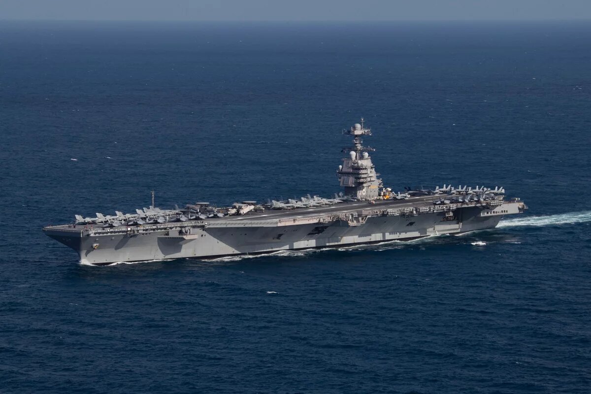 From a bird's eye view: US aircraft carriers in the Atlantic