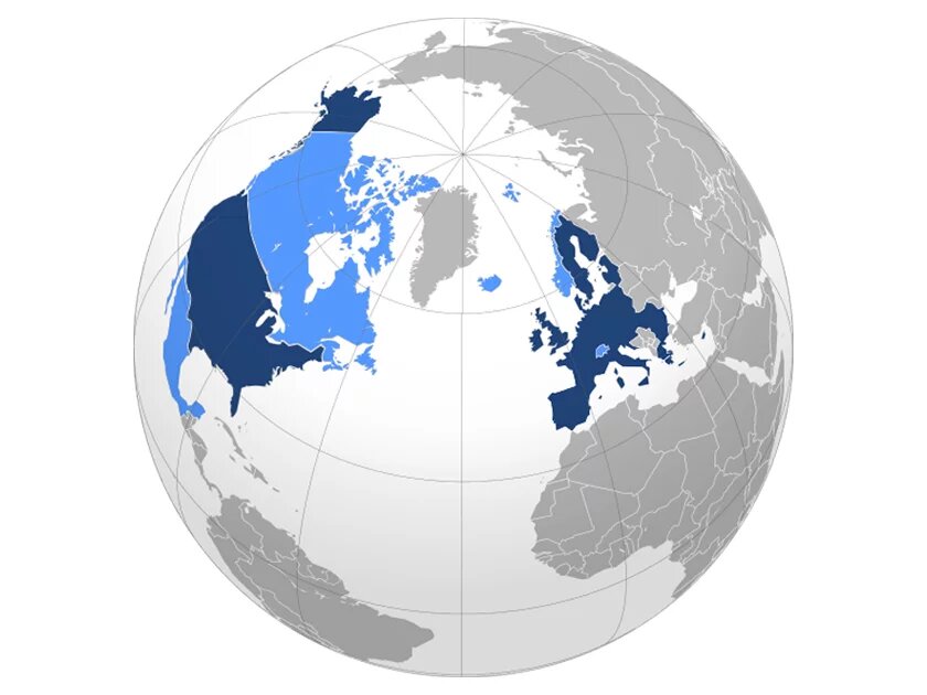 Karte zu den Hauptvertragspartnern: USA und EU