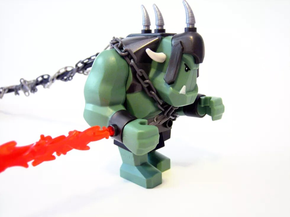 A action figure of a green troll
