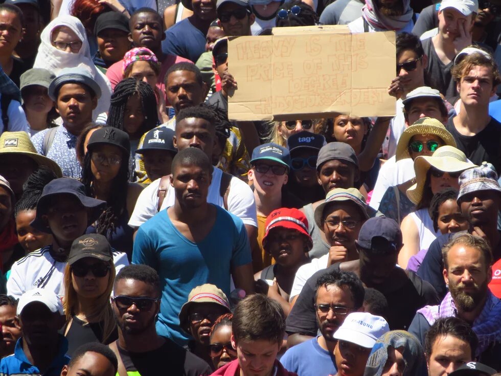 Studentenproteste auf dem Campus der Cape Town Universität, 22. Oktober 2015 2015