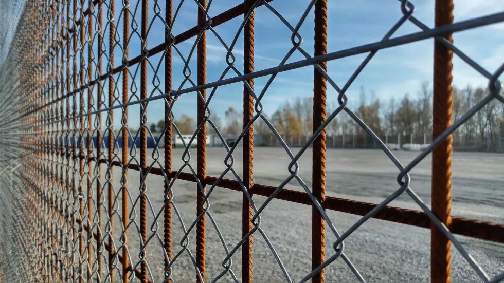 Fence at the closed transit zone of Röszke, Hungary