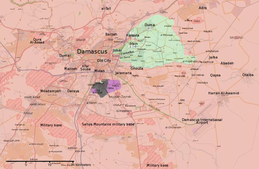 Karte von Damaskus