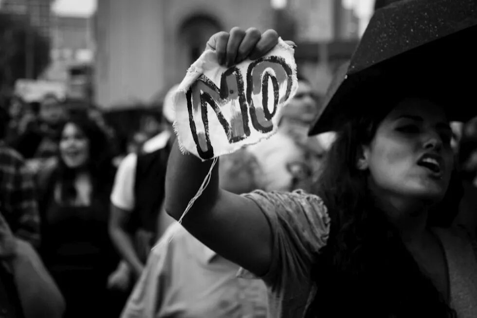 Eine Frau protestiert in Guadalajara am 1. September 2012