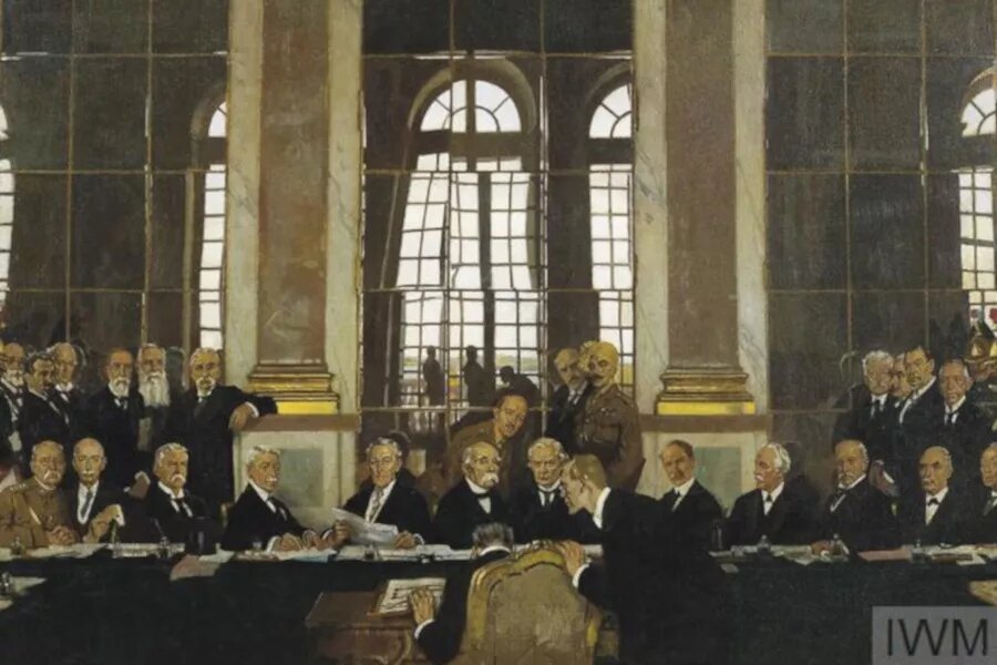 Unterzeichnung des Versailler Vertrags 1919 - Gemälde von William Orpen