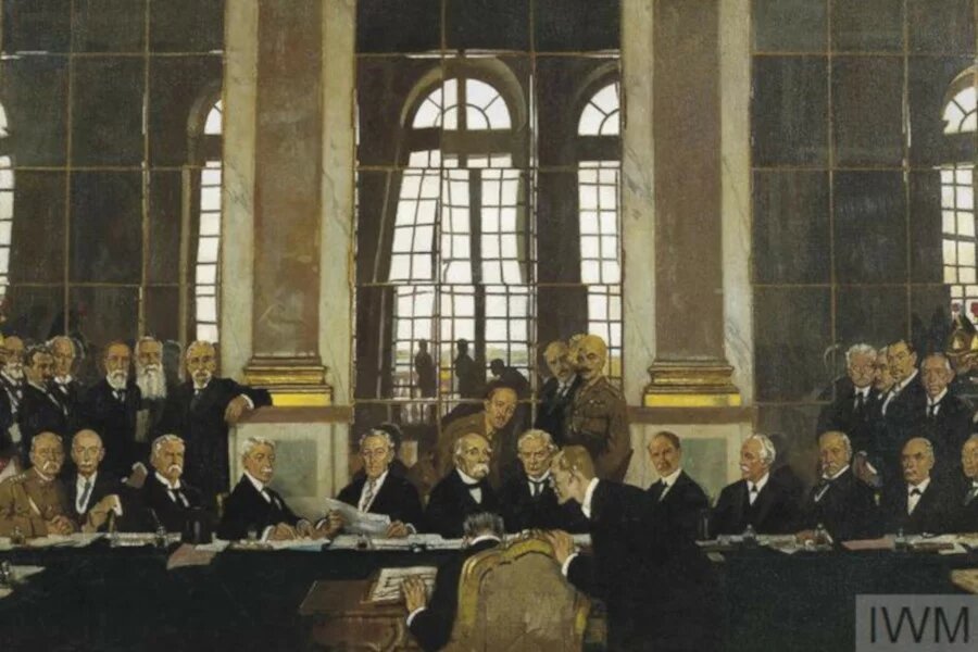 Unterzeichnung des Versailler Vertrags 1919 - Gemälde von William Orpen