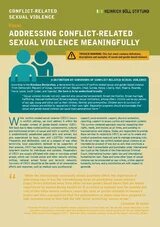 Cover: Addressing Conflict-Related Sexual Violence Meaningfully