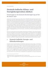 Cover Positionspapier: Deutsch-indische Klima- und Energiekooperation stärken