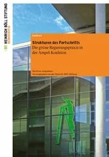 Strukturen des Fortschritts Fassade des Kanzleramts mit grünem Ampelmännchen auf Glasfläche; orangefarbener Buchtitel überlagert das Bild.